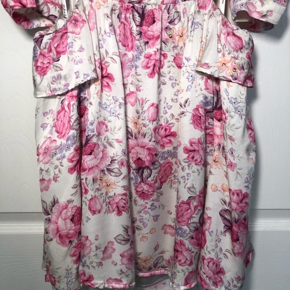 For Love & Lemons White and Pink Floral Lucia Mini Dress Size L - Picture 5 of 14